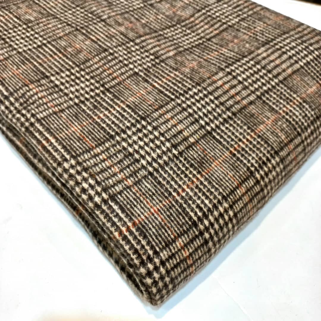 موهر پشمی چهار خونه چهارخونه نارنجی موهر پشمی چهار خونه چهارخونه نارنجی
