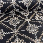 پارچه لینن سوزن دوزی مشکی